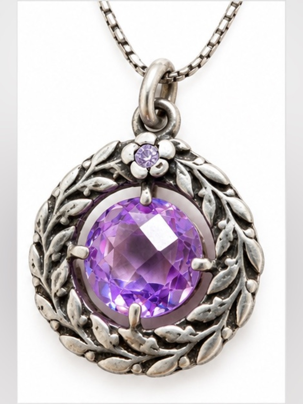 Sparking Sterling silver and Amethyst Necklace from Israel